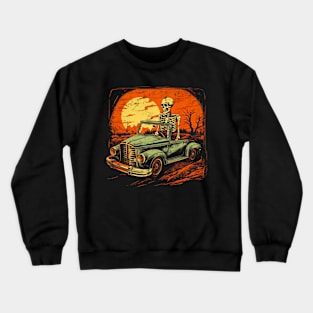 Vintage Vagabond: Skeleton & Classic Car Vintage Grunge Graphic Tee Crewneck Sweatshirt